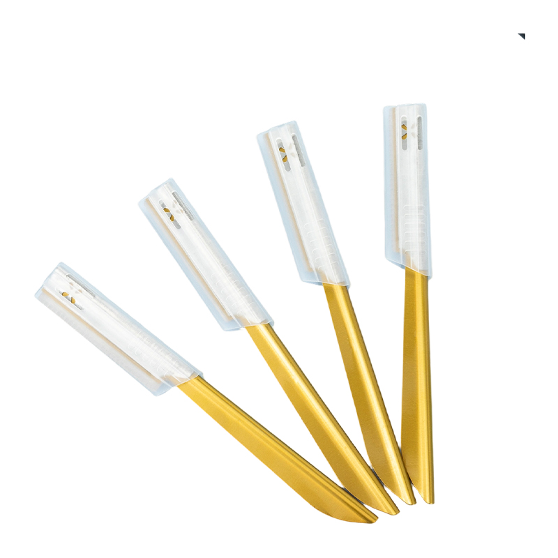 Žiletka na zastrihávanie obočia a tváre s protišmykovou rukoväťou