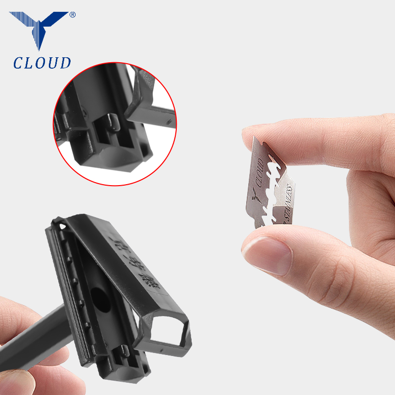 Cestovný prenosný holiaci strojček so 74 čepeľami z plastu v tvare T